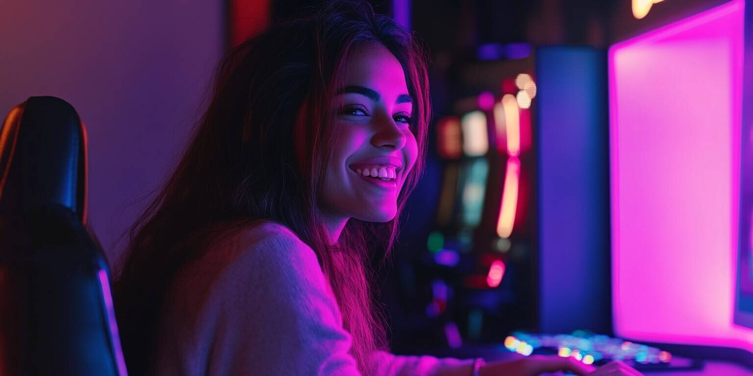 Woman Enjoying Games at ea77